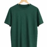 Solid Color Drop Shoulder T-Shirt Green Color